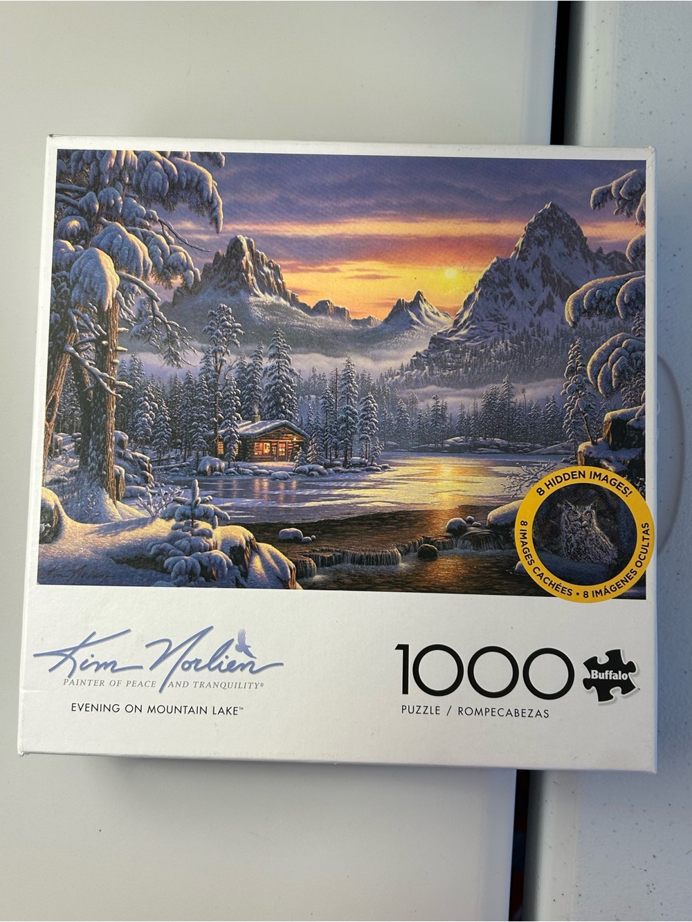 Buffalo David Bitton Winter Mountain Lake Puzzle w/ hidden images 1000 pieces